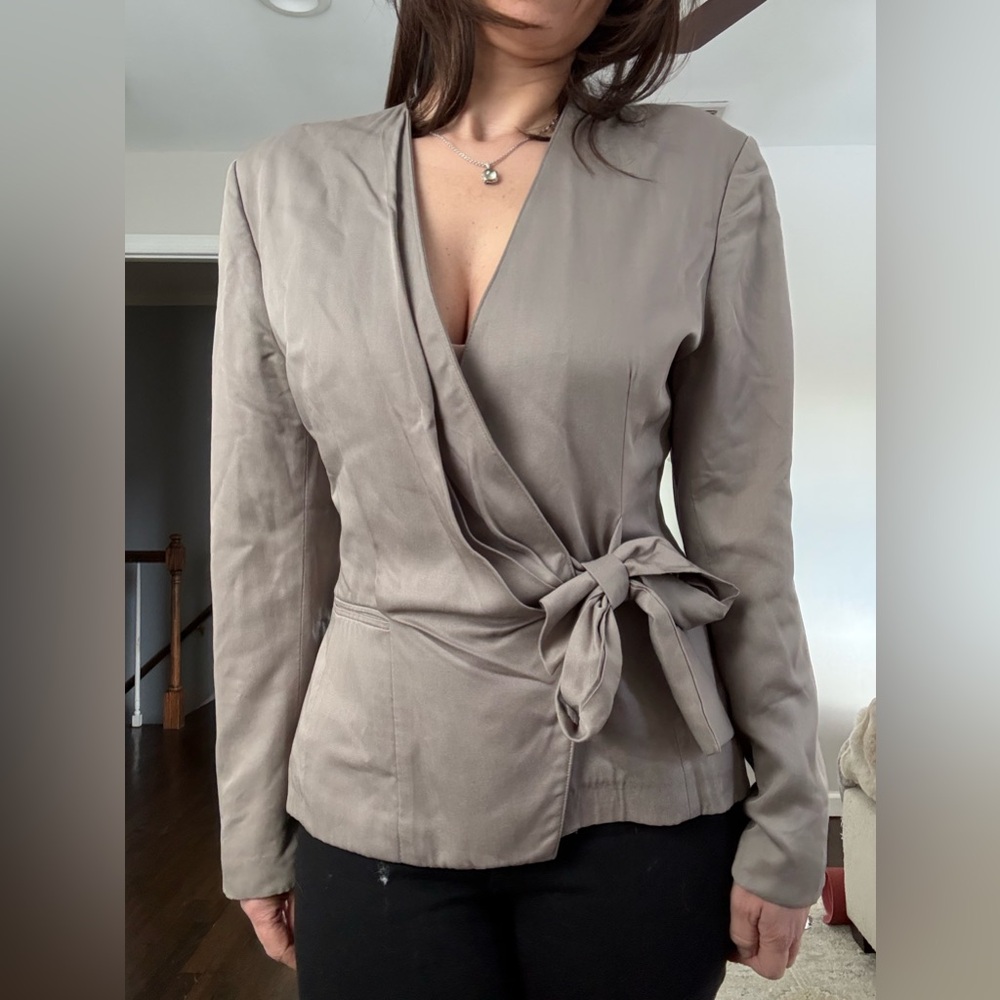 Vertigo Paris Vintage Taupe Wrap Blazer